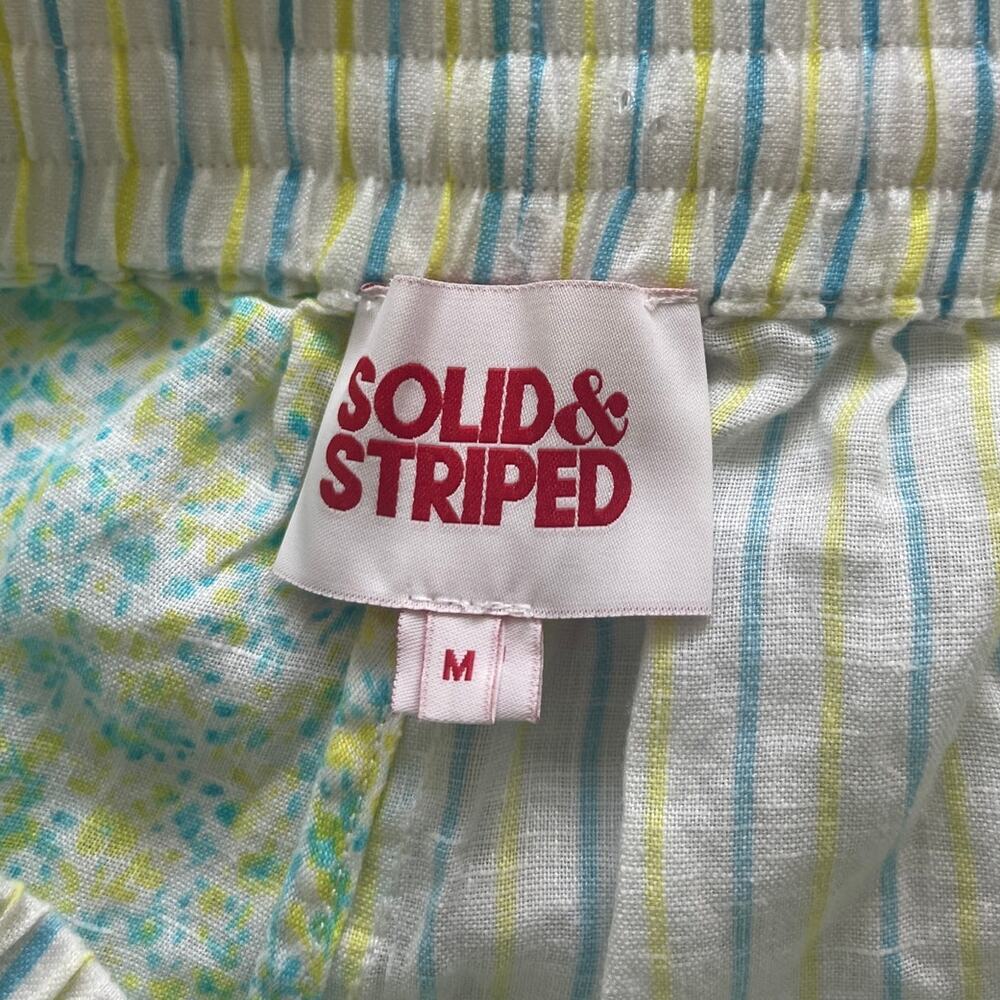 Solid & Striped Linen Button Down Set Size Medium - image 7